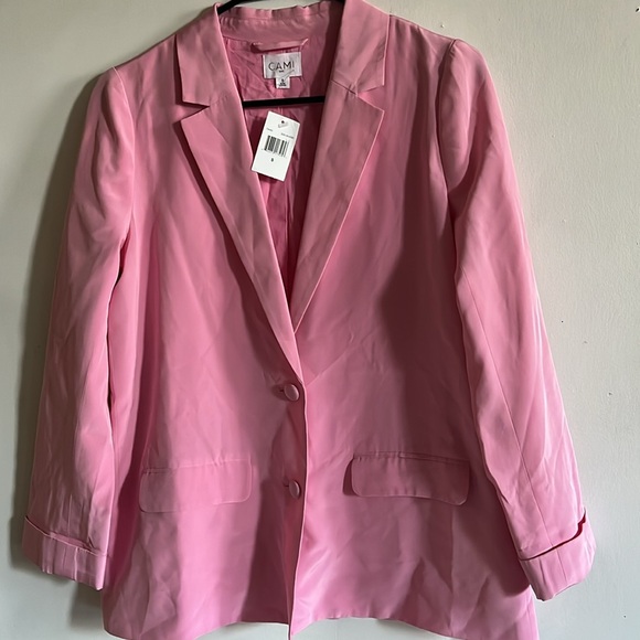 CAMI NYC Owen Linen Blazer in Candy Candy Women's Pink Blazer Size Smalll - Picture 4 of 8